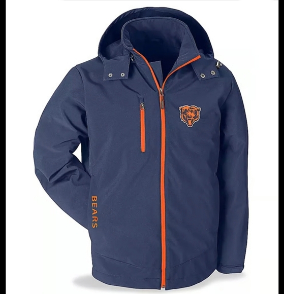 NFL Chicago Bears Men's Navy Softshell Jacket - Picture 1 of 7